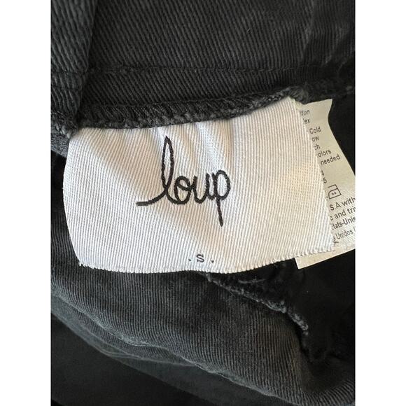 Loup Knot Black Washed Twill Cropped Overalls Adjustable Strap Jumpsuit Small - Picture 11 of 13